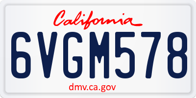 CA license plate 6VGM578