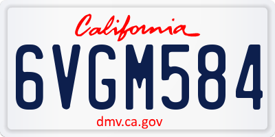 CA license plate 6VGM584