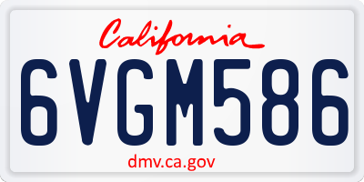 CA license plate 6VGM586