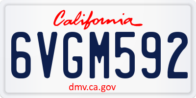 CA license plate 6VGM592