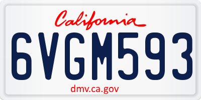 CA license plate 6VGM593