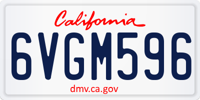 CA license plate 6VGM596
