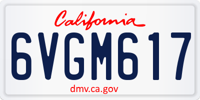 CA license plate 6VGM617