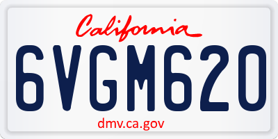 CA license plate 6VGM620