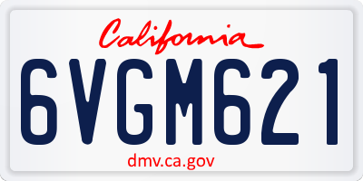 CA license plate 6VGM621