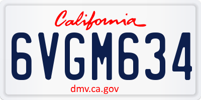 CA license plate 6VGM634