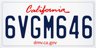 CA license plate 6VGM646
