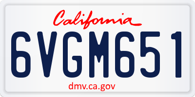 CA license plate 6VGM651