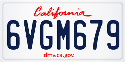 CA license plate 6VGM679