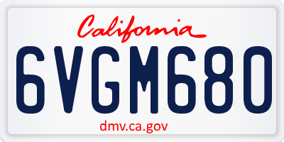 CA license plate 6VGM680