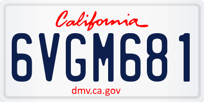 CA license plate 6VGM681