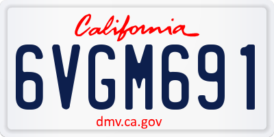 CA license plate 6VGM691
