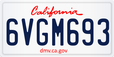 CA license plate 6VGM693