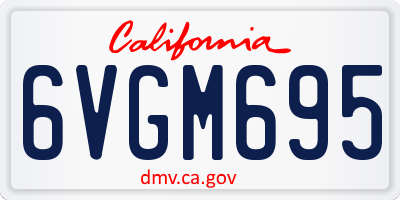 CA license plate 6VGM695