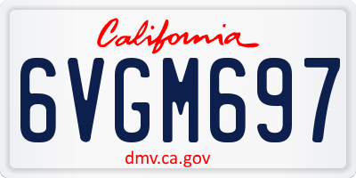 CA license plate 6VGM697