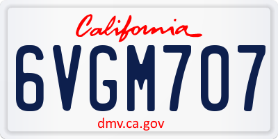CA license plate 6VGM707