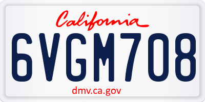 CA license plate 6VGM708