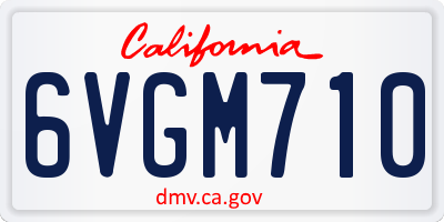 CA license plate 6VGM710
