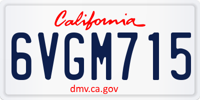 CA license plate 6VGM715