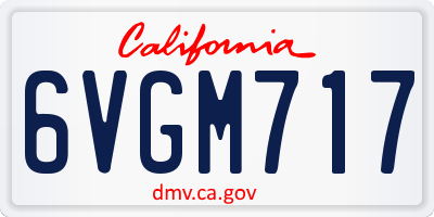 CA license plate 6VGM717