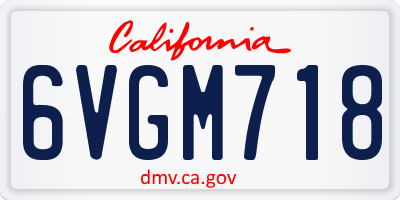 CA license plate 6VGM718