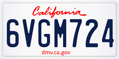 CA license plate 6VGM724
