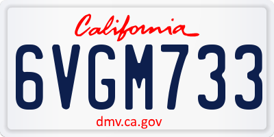 CA license plate 6VGM733
