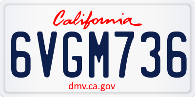 CA license plate 6VGM736