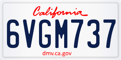 CA license plate 6VGM737