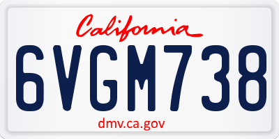 CA license plate 6VGM738