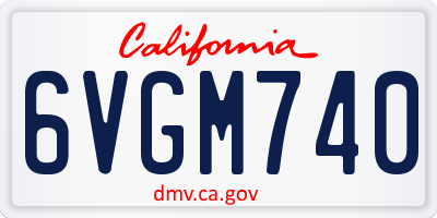 CA license plate 6VGM740