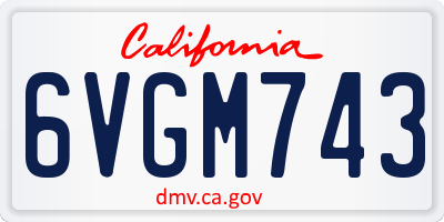 CA license plate 6VGM743
