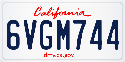 CA license plate 6VGM744