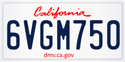 CA license plate 6VGM750