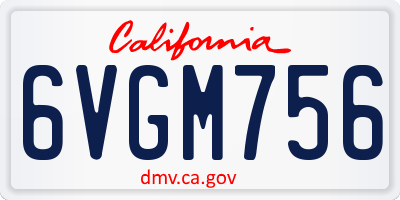 CA license plate 6VGM756