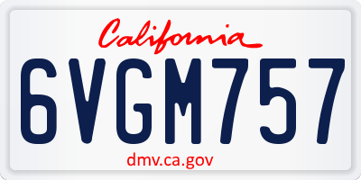 CA license plate 6VGM757