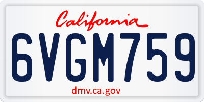 CA license plate 6VGM759