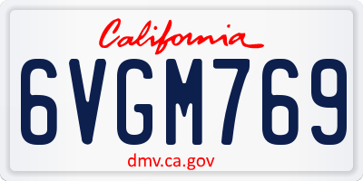 CA license plate 6VGM769