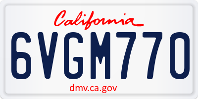 CA license plate 6VGM770