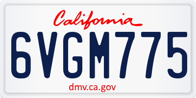 CA license plate 6VGM775