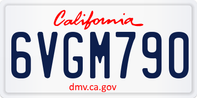 CA license plate 6VGM790