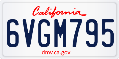 CA license plate 6VGM795