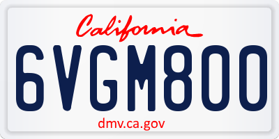 CA license plate 6VGM800
