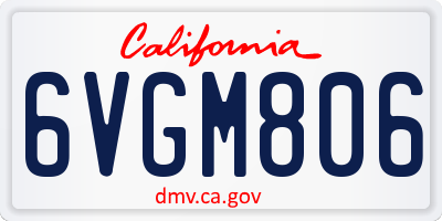 CA license plate 6VGM806