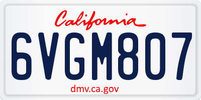 CA license plate 6VGM807