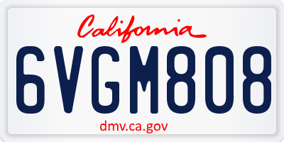 CA license plate 6VGM808