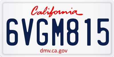 CA license plate 6VGM815