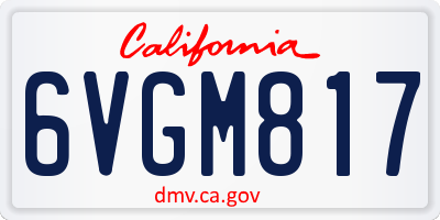 CA license plate 6VGM817