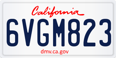 CA license plate 6VGM823