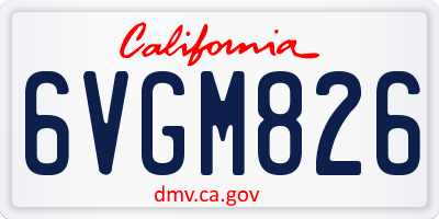 CA license plate 6VGM826
